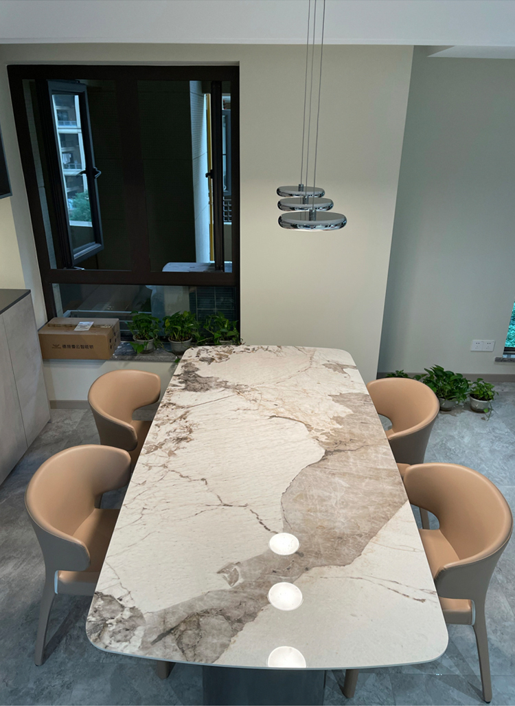 德利丰岩板餐桌椅潘多拉奢石家用长方形 简约户外3米大板桌子岛台