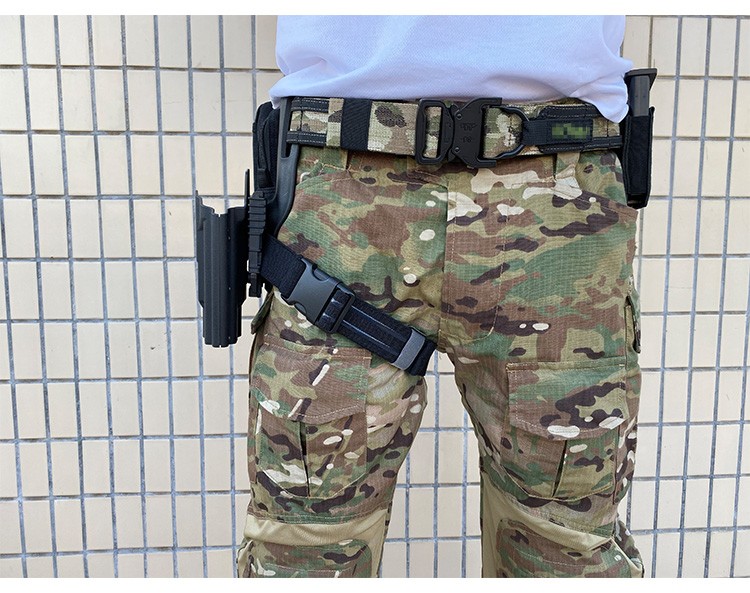 战术绑腿带快拔套腿挂下沉大腿固定弹力松紧橡筋配带 cb狼棕色【图片