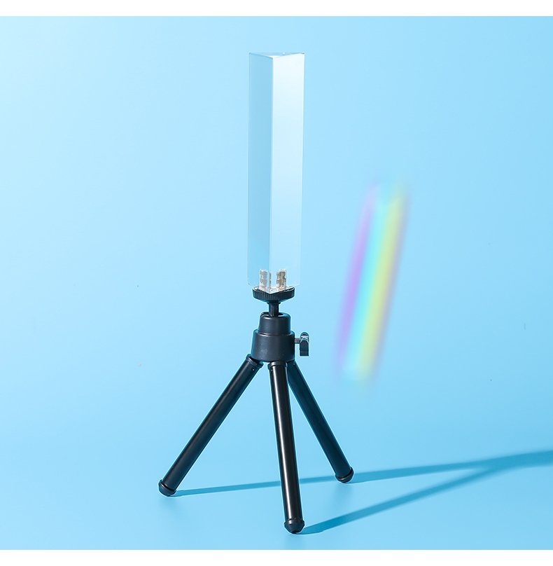 玻璃七色彩虹拍照道具儿童物理教学实验器材折射镜定制boussac乳白色