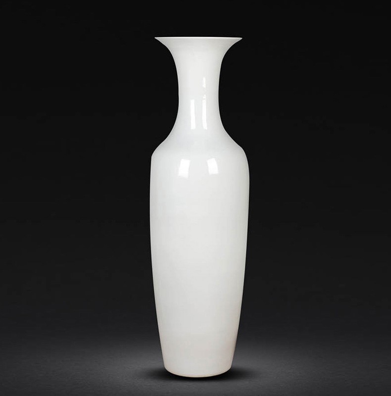 九藏尊品 景德镇陶瓷器 定制纯色落地大花瓶 新中式家居客厅玄关装饰