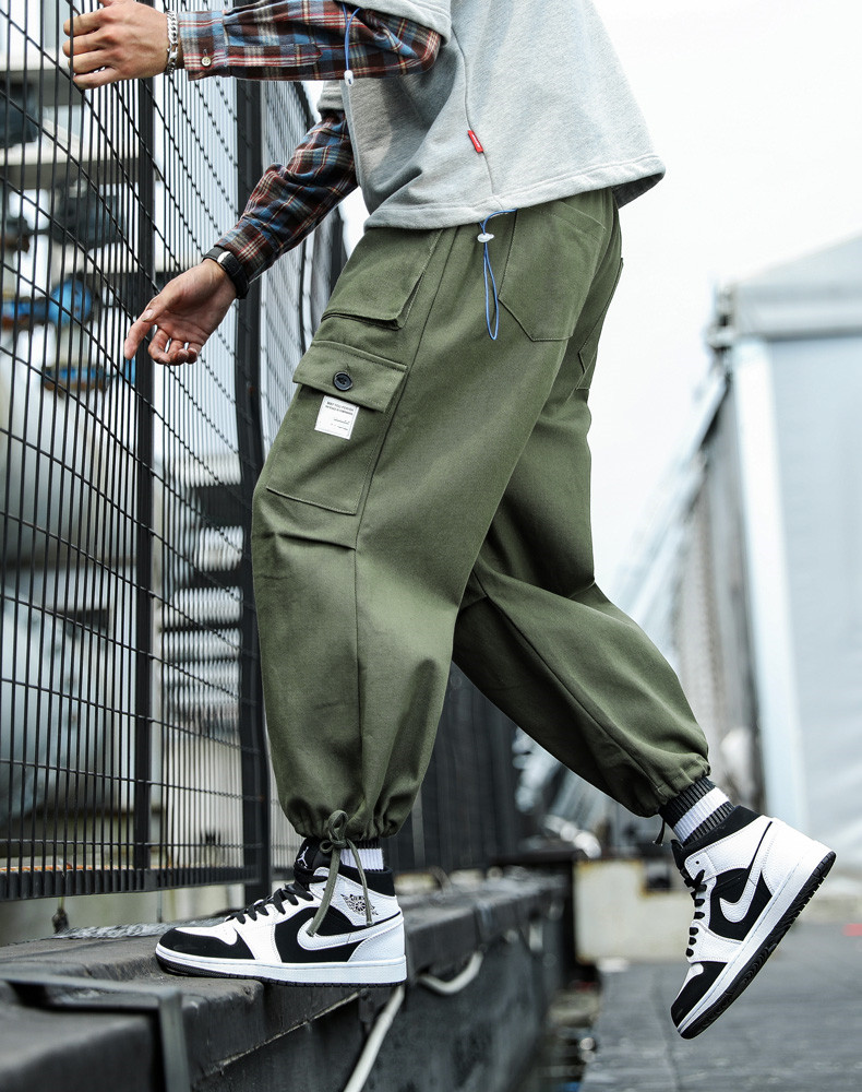 ins宽松男式秋冬天 黑色 s 品牌: 梵戴克 商品名称:男士工装裤男冬季