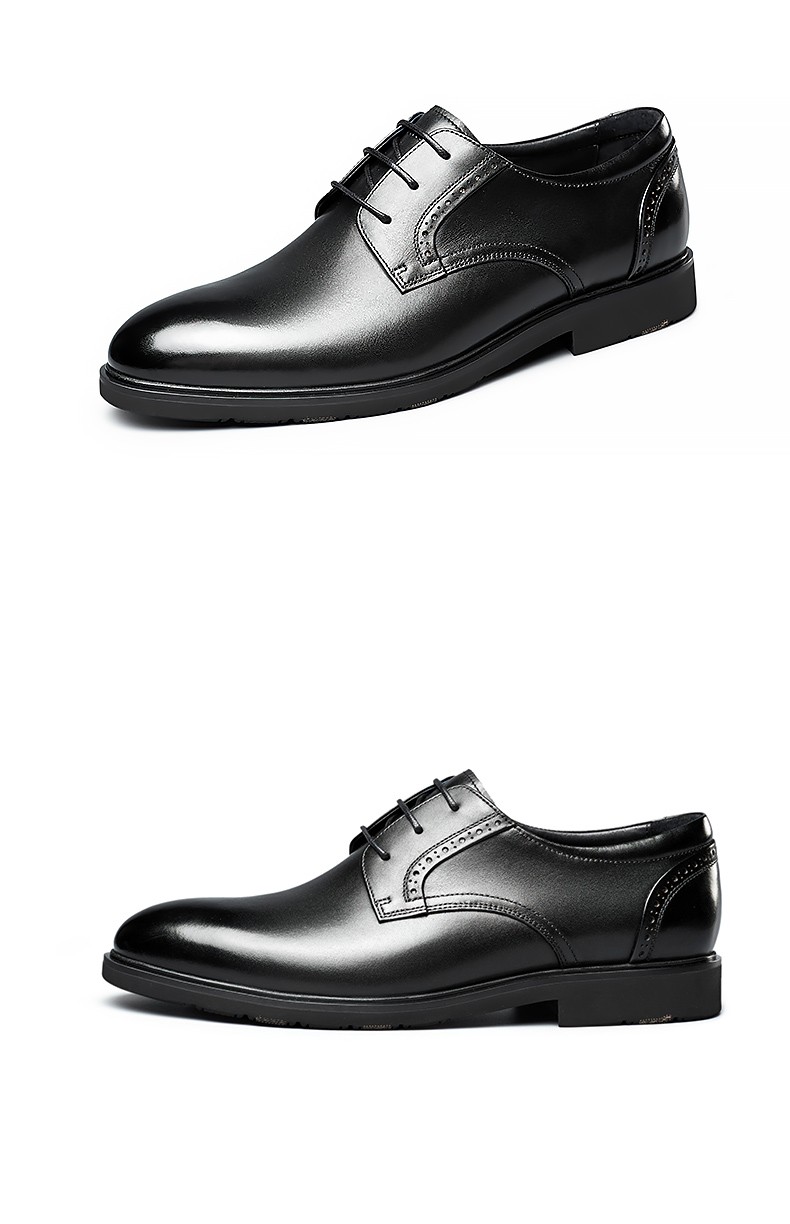 【意尔康皮鞋 9701ge80507w】意尔康男鞋舒适百搭商务正装鞋圆头系带