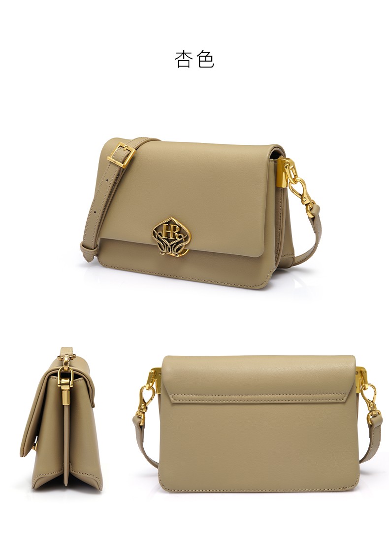 商场同款hr赫莲娜斜挎包女小包新品简约休闲百搭小方包女士轻奢女包单