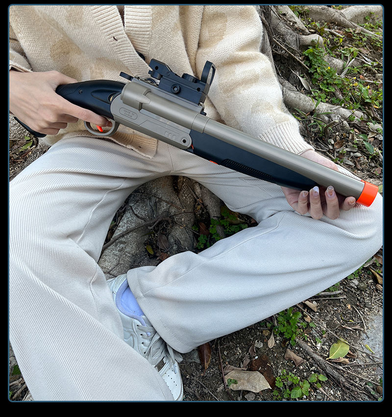 儿童玩具枪双管s686喷子抛壳霰弹枪散弹枪抖音同款蓝灰长款