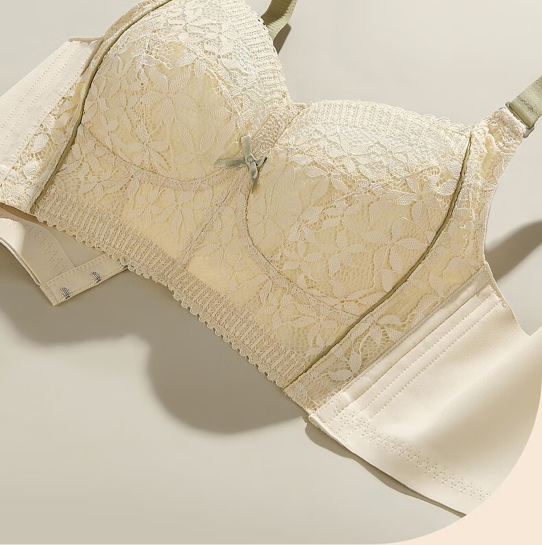 梦芭蒂内衣女无钢圈文胸大胸显小大码薄款收副乳防下垂调整型胸罩微影