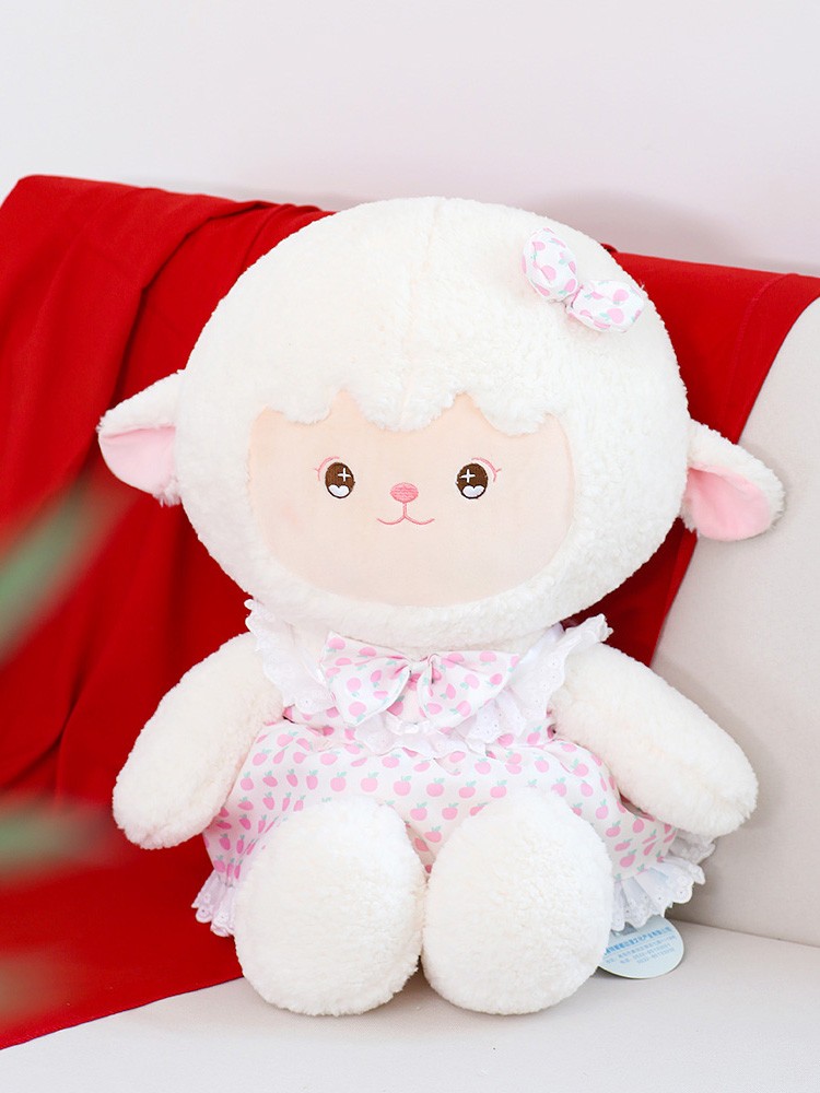 嘟嘟毛绒玩具公仔可爱柔软小绵羊玩偶送女孩节日礼物科悍 花裙小羊 45