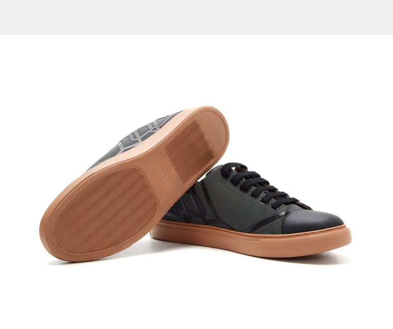 【a】劲霸男士休闲鞋新品时尚商务低帮潮鞋帆布鞋ppxd3350 黑色 37