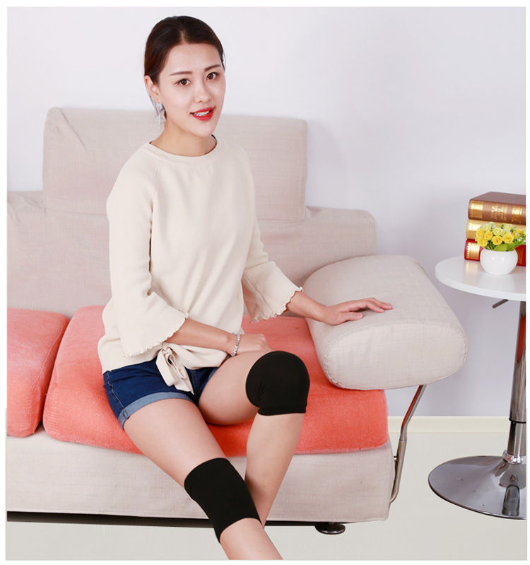 夏季四季超薄护膝男女士房防护防护无痕护膝盖关节老寒腿护具黑色均码