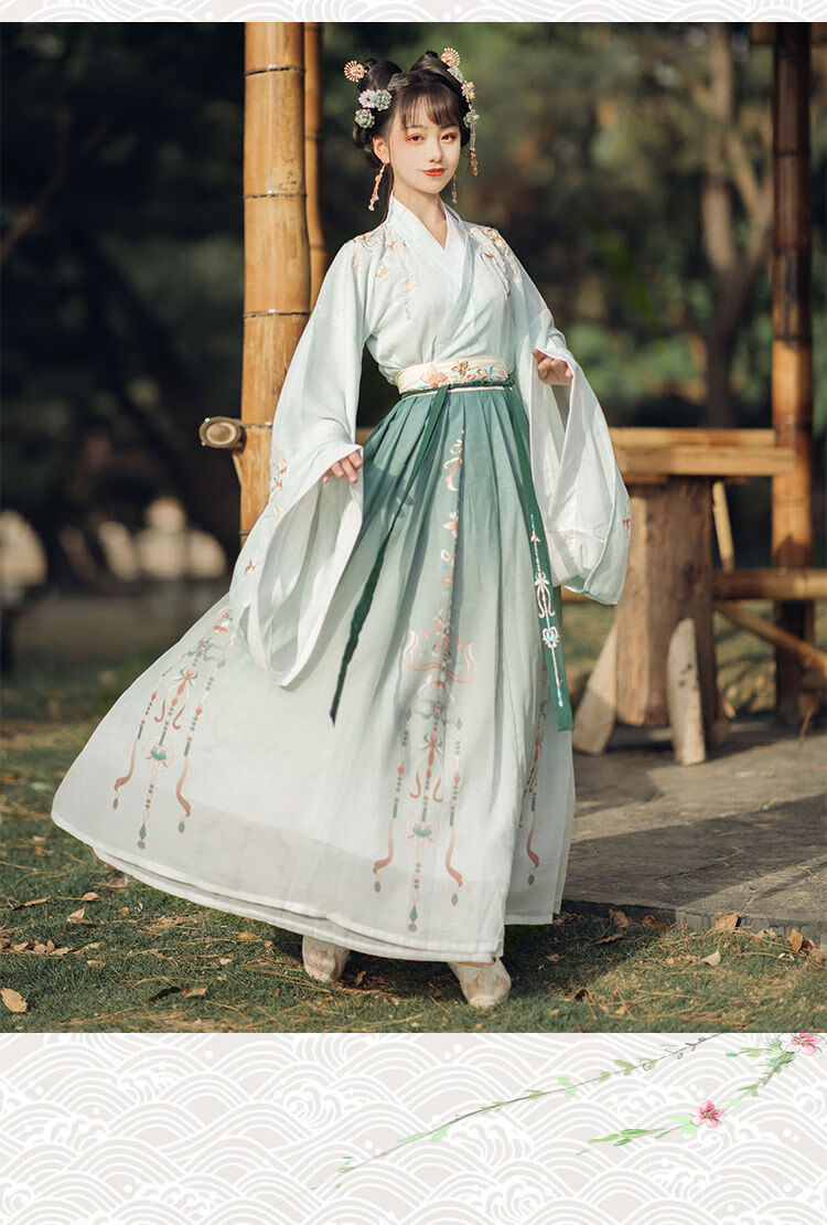 大唐钟灵记汉服女中国风交领齐腰襦裙超仙气飘逸日常古装改良春秋款