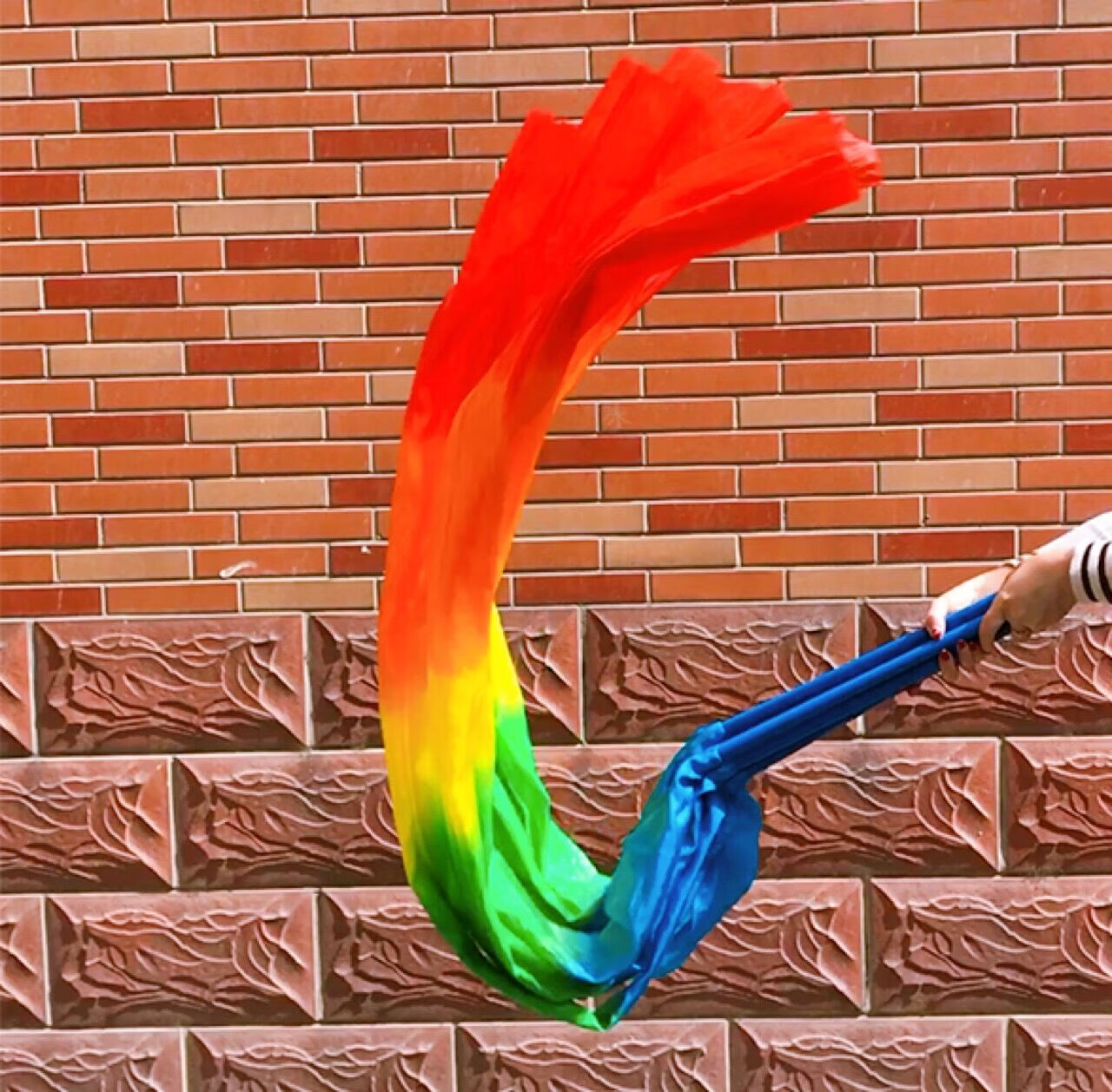 舞蹈彩绸彩带飘带带棒秧歌真丝彩绸跳舞甩绸红绸盛世鸿姿表演定制 红