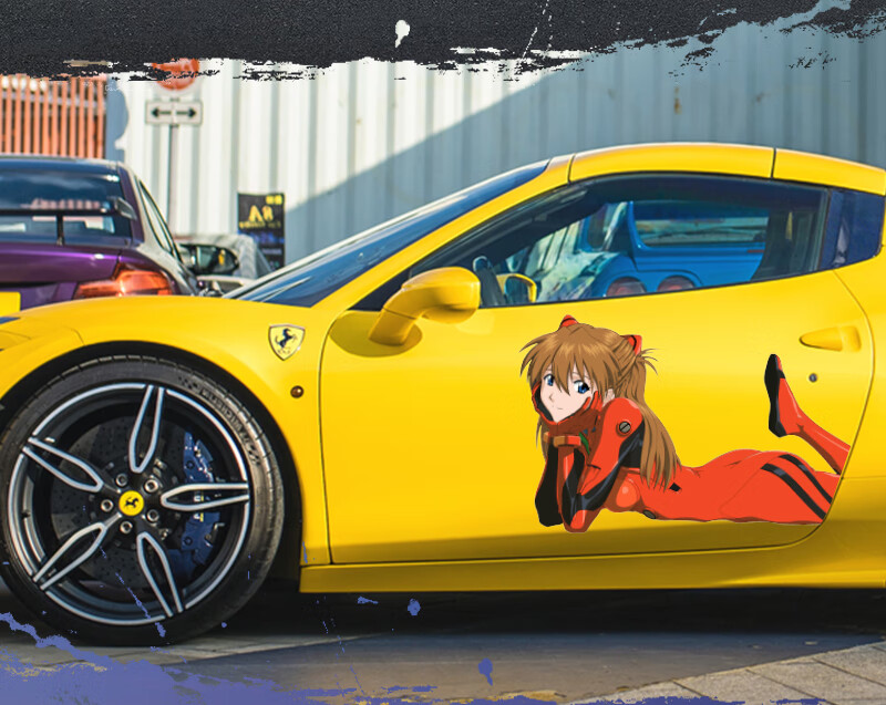 明日香车贴eva新世纪福音战士汽车贴纸二次元明日香车身贴绫波丽动漫