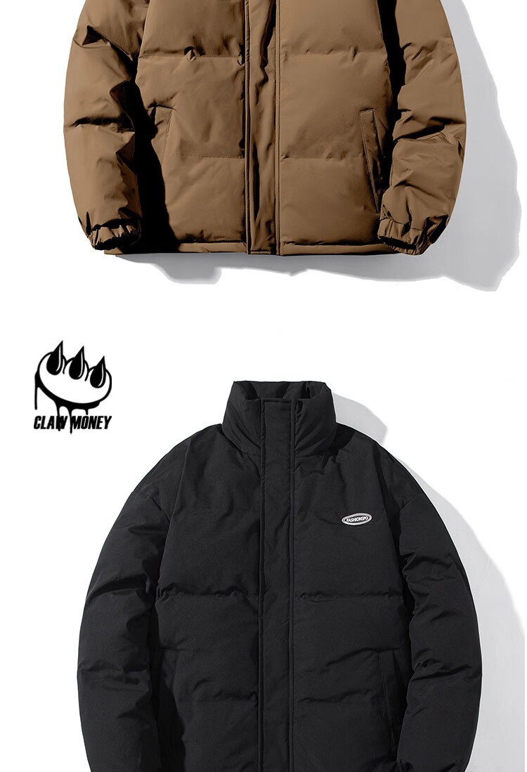 claw money秋冬加厚保暖棉衣男士冬季情侣外套潮流休闲立领面包服