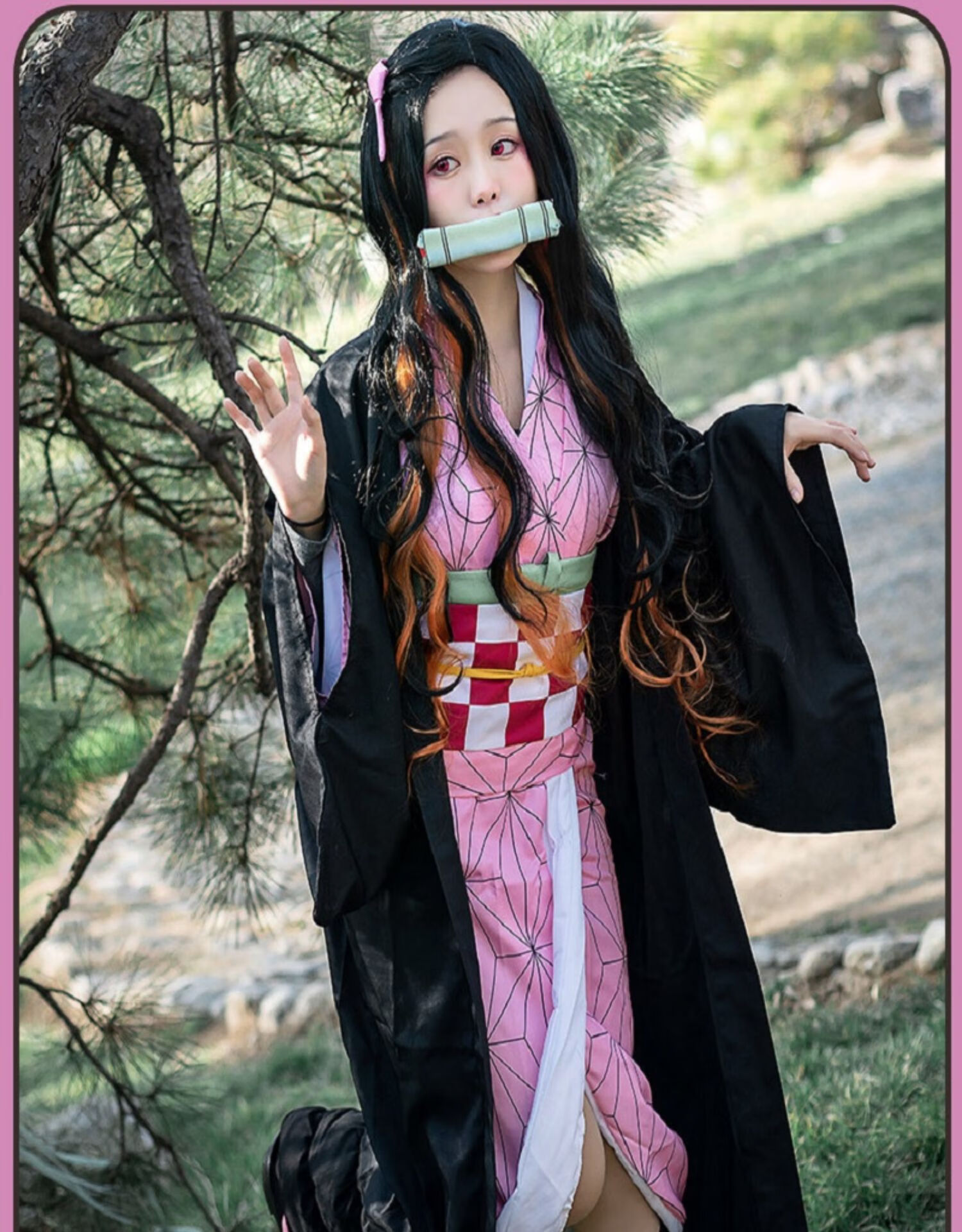 cos服鬼灭之刃cos弥豆子cos兄妹之绊灶门祢豆子cosplay服装衣服含配饰