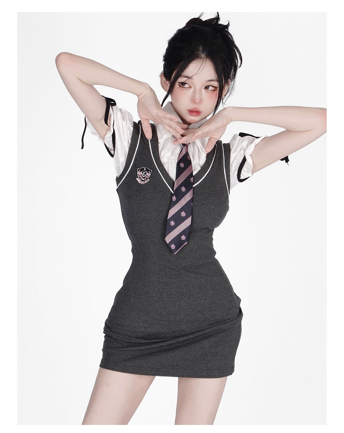 2022新款攻速暴击套装少也眼大一新生学院风jk连衣裙美式包臀裙辣妹