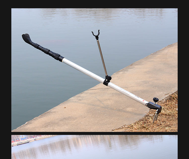 短节铝合金不锈钢台钓竞技炮台鱼竿支架杆地插专用多功能后挂渔具白色