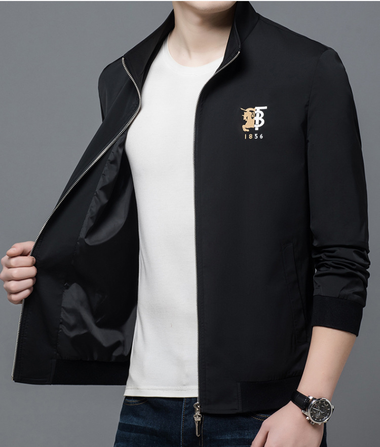 dk品牌高档男装夹克男外套2022春秋新款男士韩版休闲刺绣立领外套中