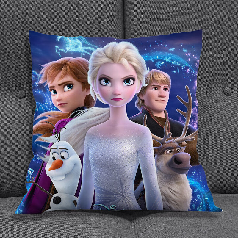 爱莎公主抱枕 冰雪奇缘爱莎公主艾莎抱枕头套沙发睡觉动漫车用靠垫