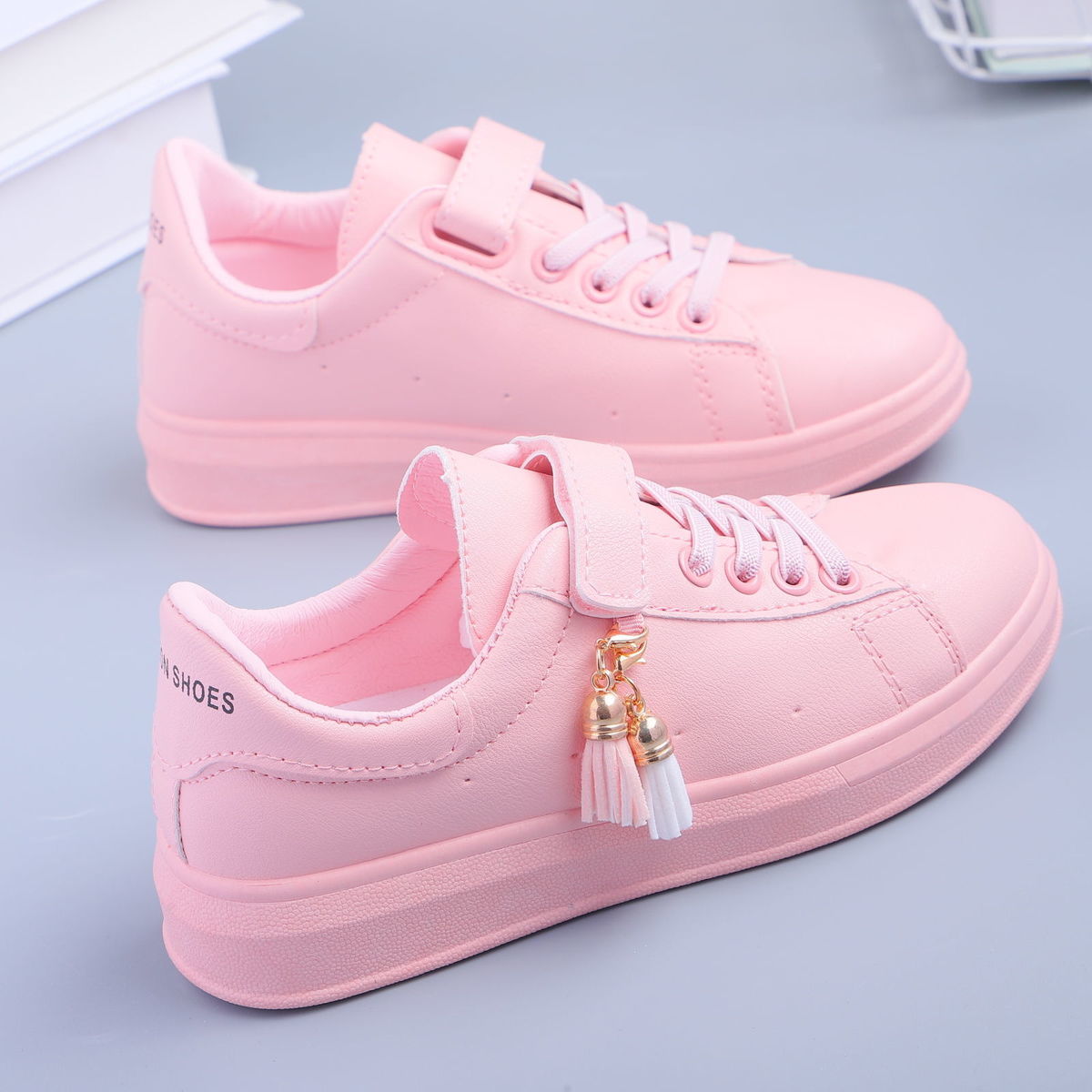 漫篱初中女生平底小白鞋平板鞋夏秋10儿童11软底透气运动跑步鞋12学生