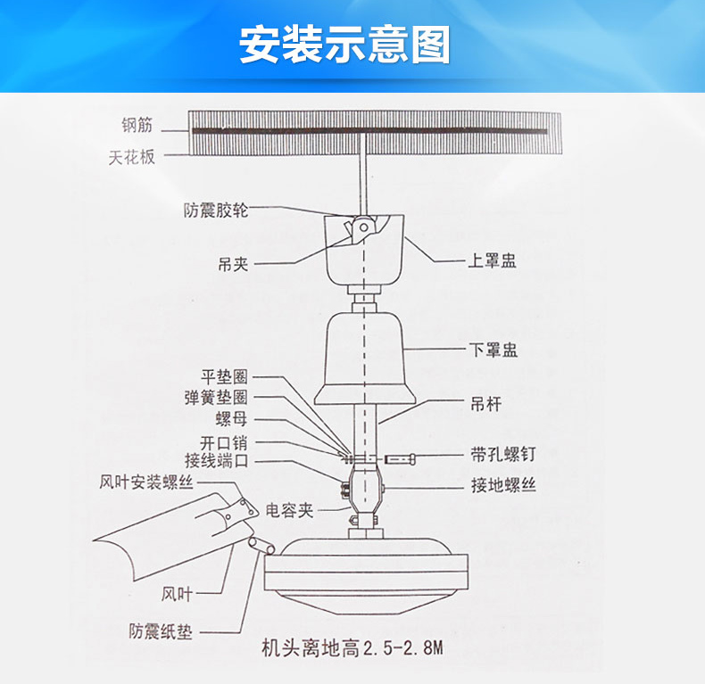 风扇的安装方法图解图片