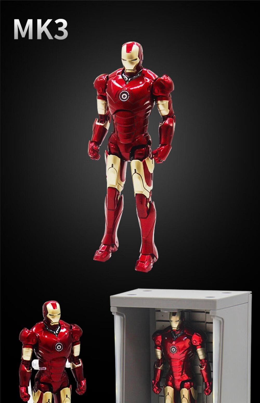 中动mk3钢铁侠85玩具复仇者联盟4摆件1发光2漫威模型mk7马克6 发光