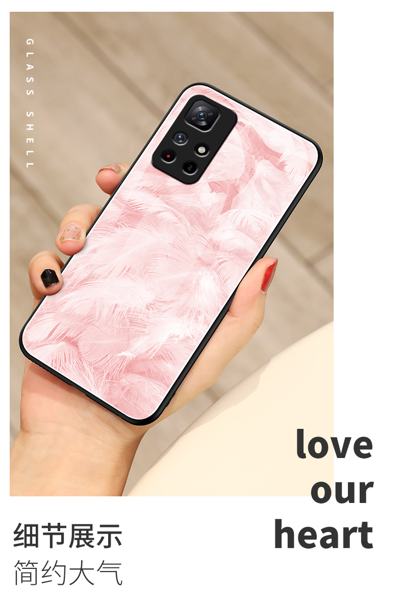 竹仔鱼红米note115g版手机壳redminote11pronote11pro玻璃男女款套
