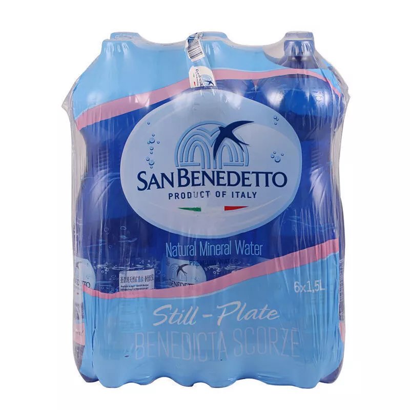 圣碧涛气泡水15l6瓶意大利圣碧涛sanbenedetto矿泉水饮用水无气充气帕