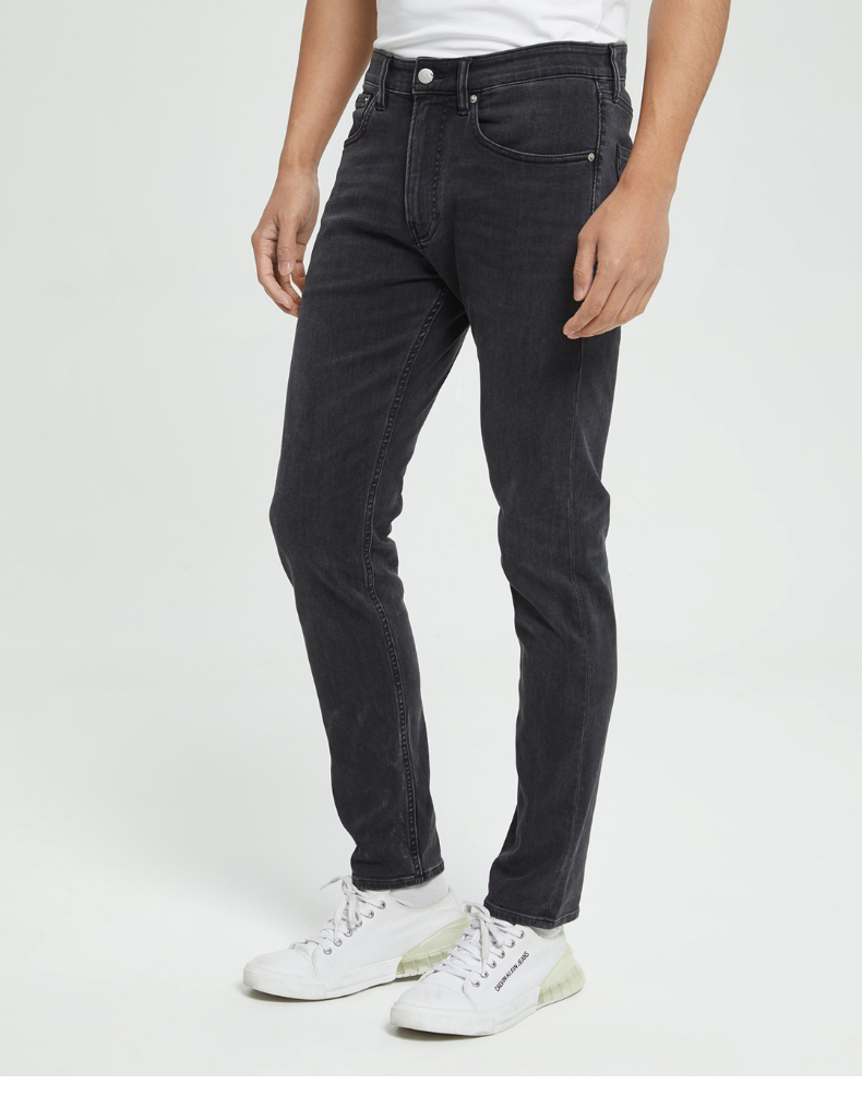 ckjeans22春季新款男士时髦楔形高弹力中高腰刺绣牛仔裤j3206961by