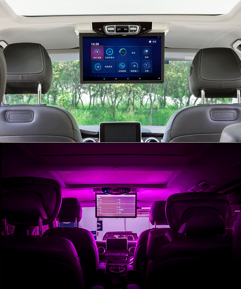 奔驰v260专车专用车载吸顶电视全自动汽车吸顶显示屏液晶屏电动专用