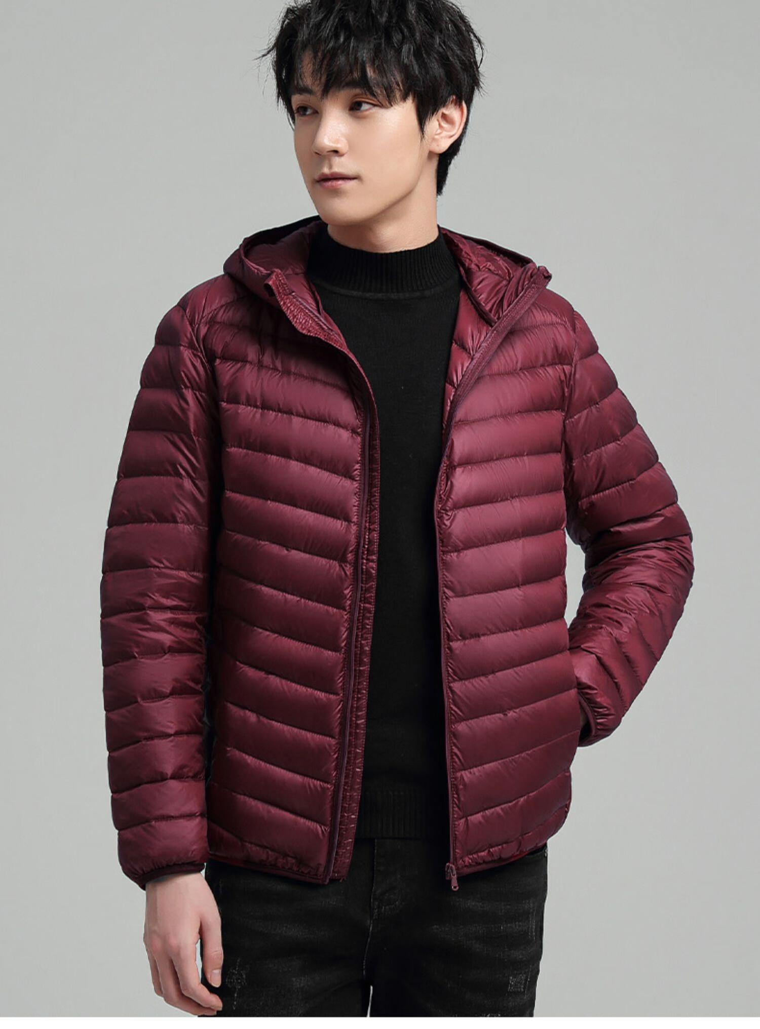 杰克琼斯轻薄羽绒服男短款2022年新款立领时尚休闲保暖加大码秋冬反季