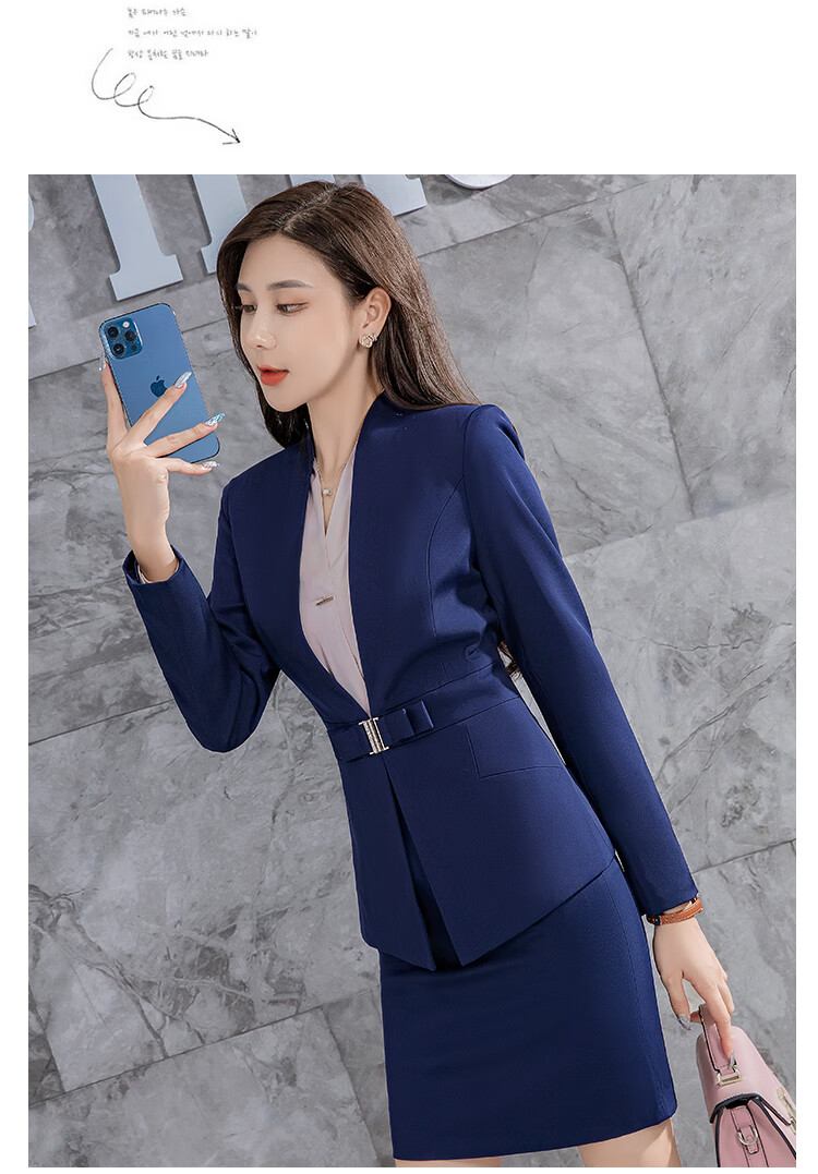 设计师潮牌职业装套装女气质修身显瘦珠宝店售楼部西装秋冬款工作服