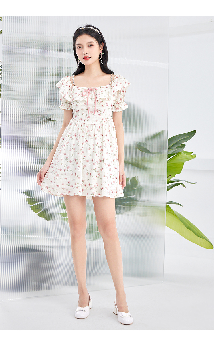 ief/爱依服碎花连衣裙2022年夏季新款法式小众两穿洋气碎花茶歇裙3223