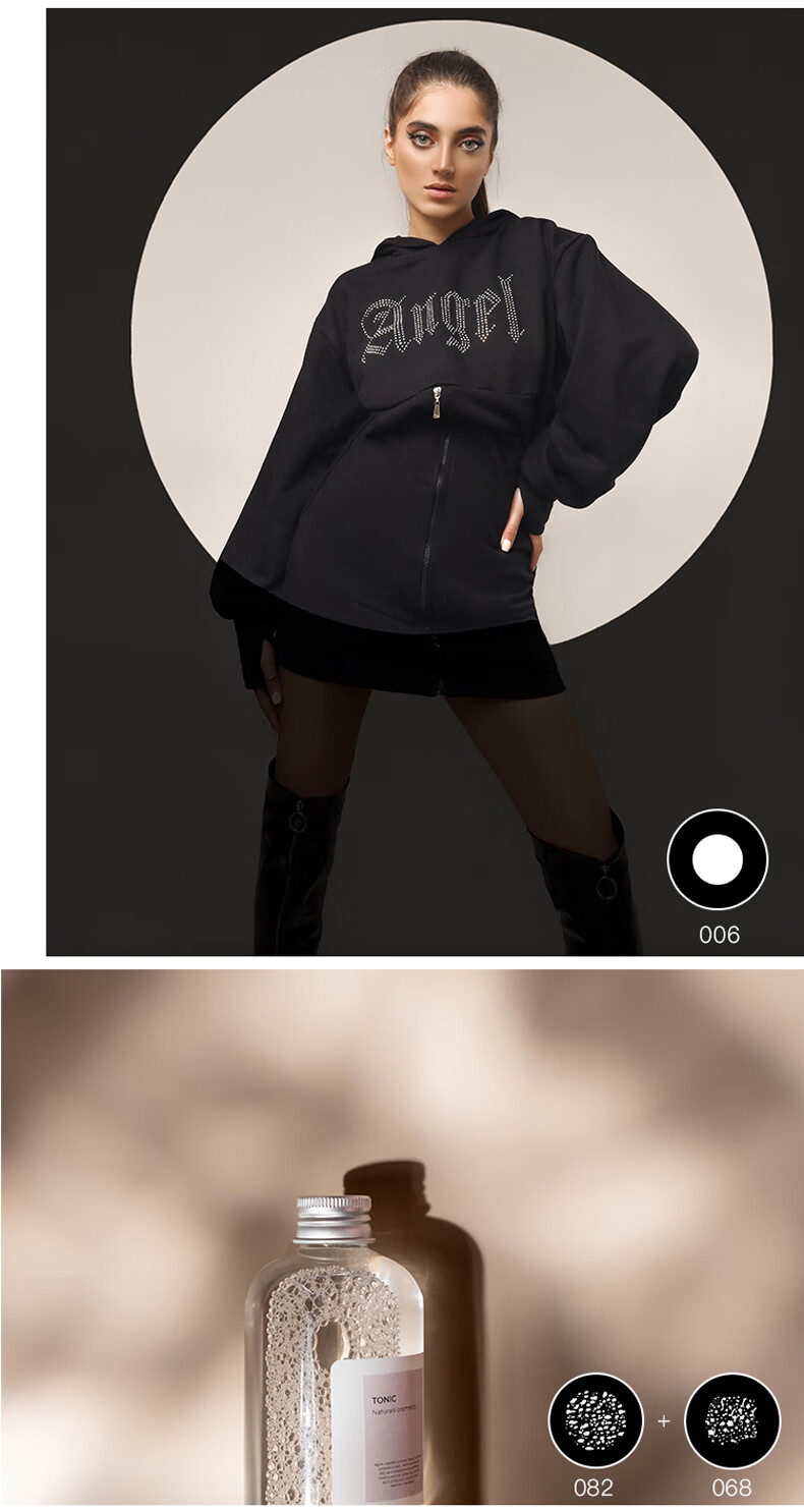 轻装时代mg06摄影聚光筒led闪光灯束光筒保荣保富图口插片摄影图形