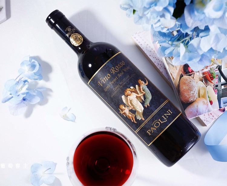 意大利精品小天使 西西里黑珍珠半干甜红葡萄酒红酒 葡萄窖主