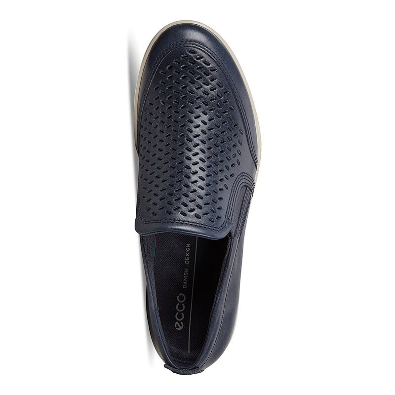 ecco爱步男鞋夏季新款打孔透气男鞋 时尚舒适套脚休闲鞋536284丹麦