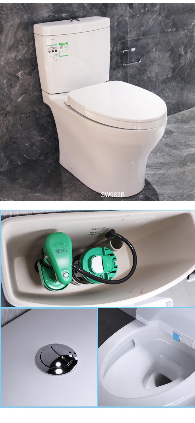 toto马桶坐便器卫洗丽温水冲洗分体马桶cw982cbeb线管隐藏式设计马桶