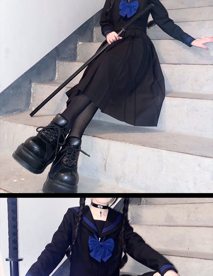 【神北jk】日系jk制服裙正版原创春夏水手服不良长裙女学院风套装