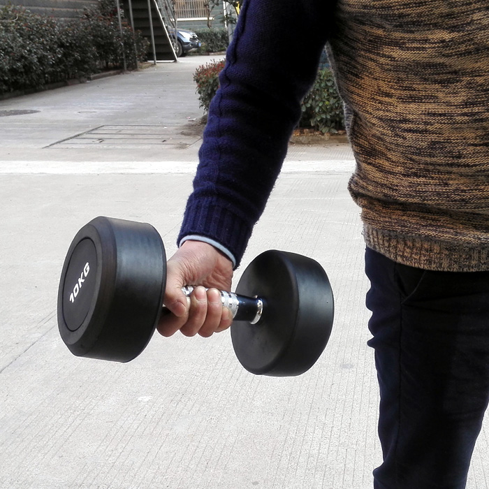 圆头包胶固定哑铃5kg10/20/15/30公斤健身房商用哑铃家用器材选择哑铃