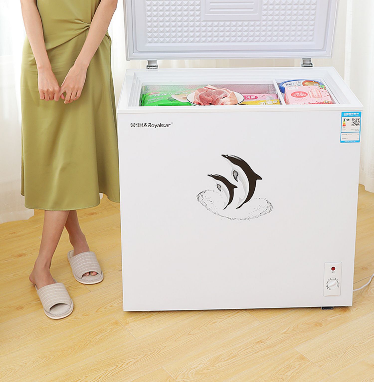 小冰柜家用小型商用大容量全冷冻冰箱迷你两用无霜速冻冷柜136标准款