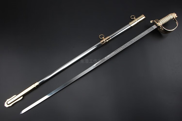 西洋剑指挥剑仪仗剑骑士指挥官刀剑酒吧装饰道具动漫刀剑未开刃 蓝色