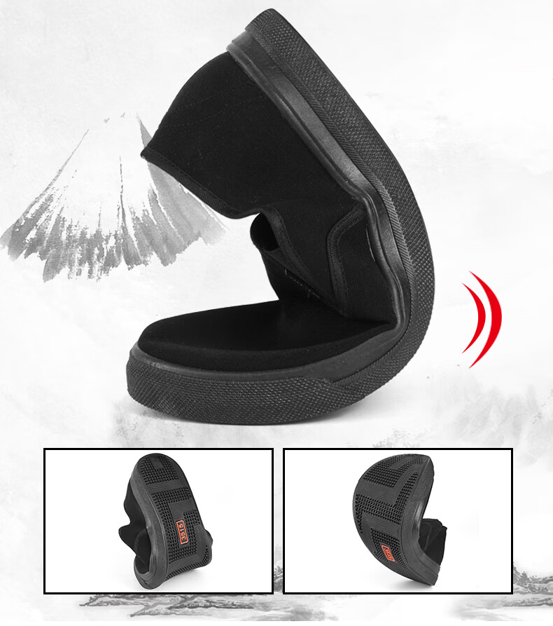 3515 Traditional Cloth Shoes, Breathable Dad Shoes, Casual Rubber Soft-Soled Old Beijing Cloth Shoes for Men, Work Shoes, Black, Size 41 5