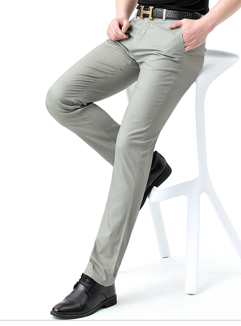 皮尔卡丹轻奢高端旗舰官网高端休闲裤男士微弹修身裤子夏季商务直筒中