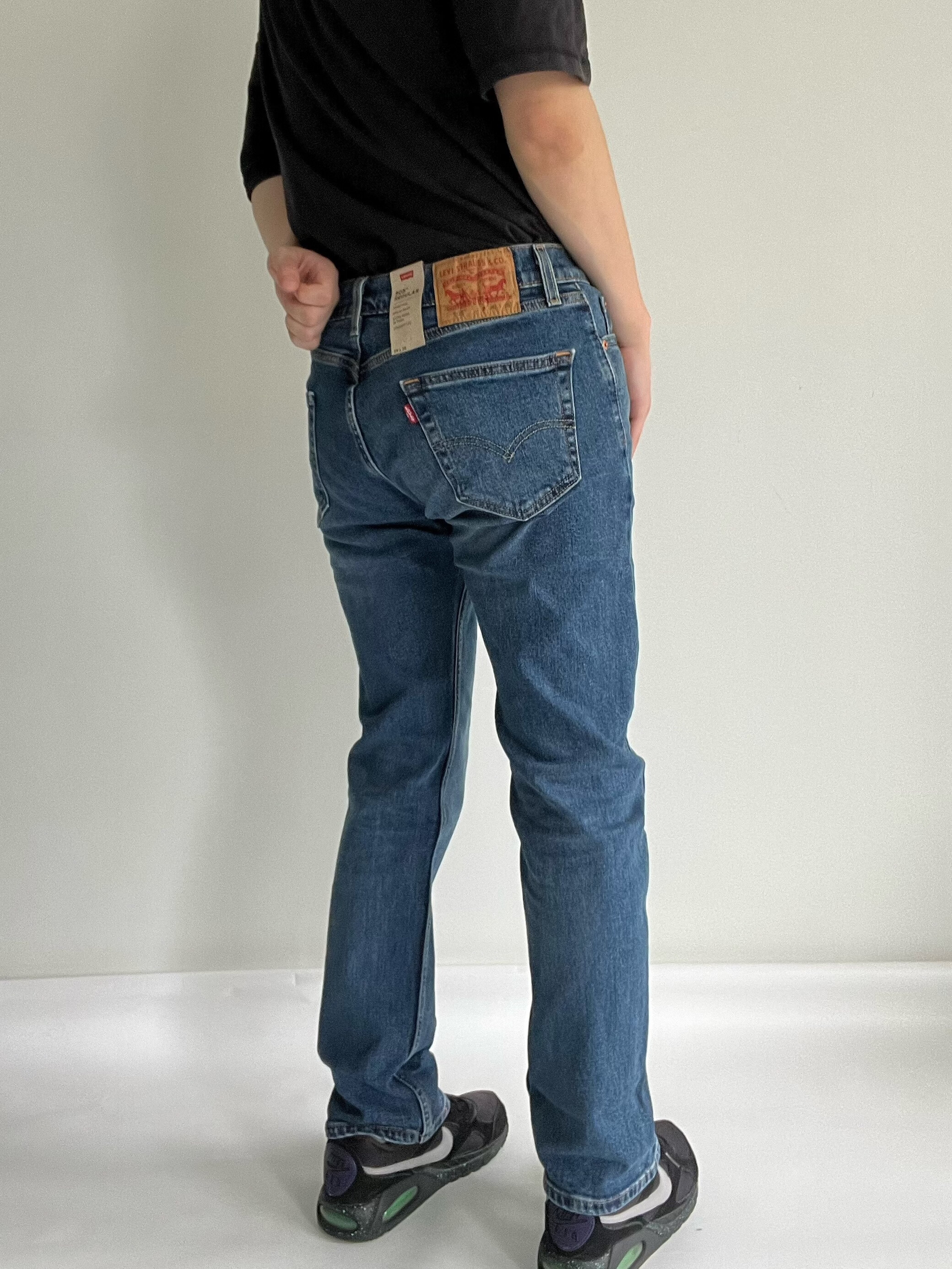 美国levis李维斯505蓝色宽松直筒男士牛仔裤舒适款00505-1824 蓝