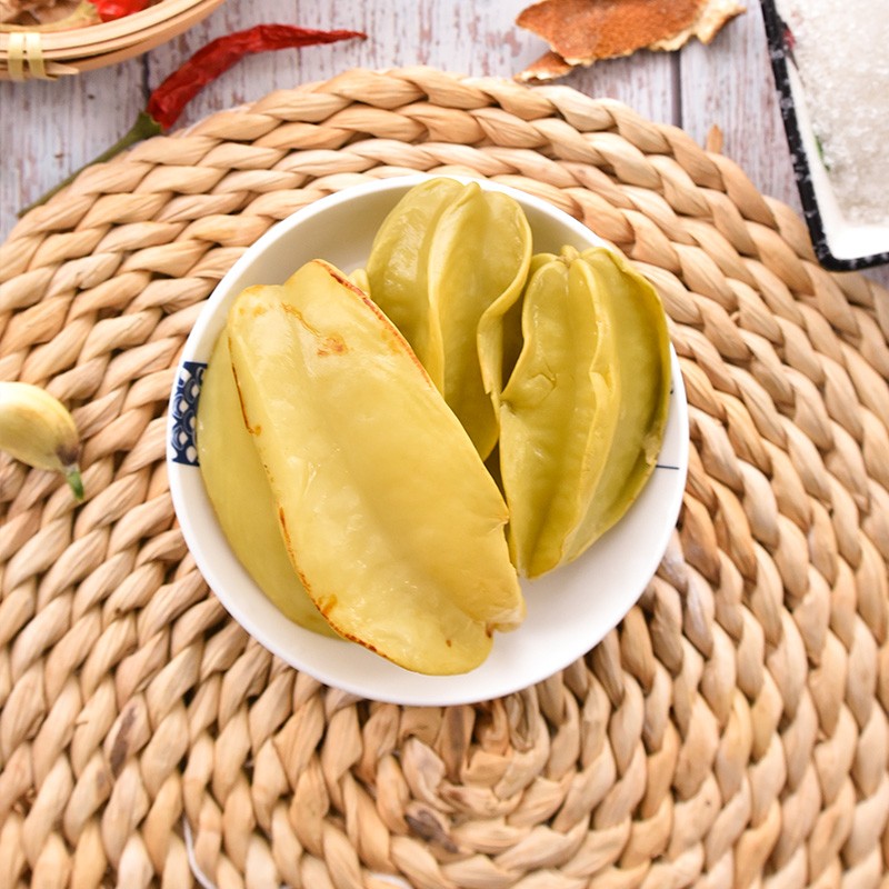 酸野水果广西玉林特产城隍酸料杨桃酸嘢 发记甜酸杨桃480g*3瓶装 腌制