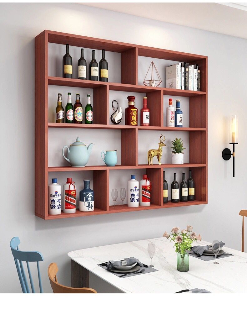 墙上壁挂墙架吊柜挂柜墙壁柜酒柜架客厅家用厨房餐厅墙体墙上展示架