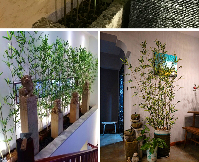 60仿真竹子隔断装饰隔断挡墙客厅展厅造景假竹子人造绿毛竹塑料庭院