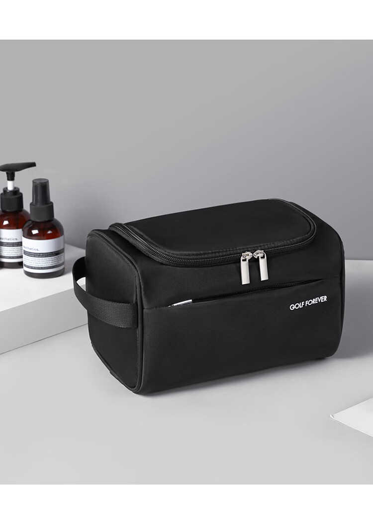 GOLF Toiletry Bag, Travel Organizer Bag, Portable Makeup Bag for Men And Women, Multifunctional Large Capacity Wash Bag, Elegant Black 16