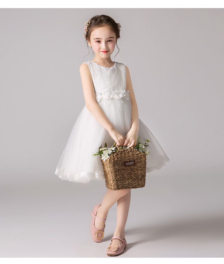 公主裙夏季新款花童婚纱小女孩礼服儿童连衣裙主持人演出服装小学生