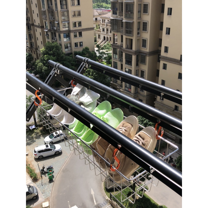 晒鞋神器户外高层阳台外防风晒鞋架窗外不锈钢晾鞋子架室外晒枕头神器