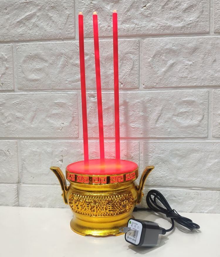 电子蜡烛led电香电子香供佛蜡烛香无烟香电池香家用电池款双龙香炉
