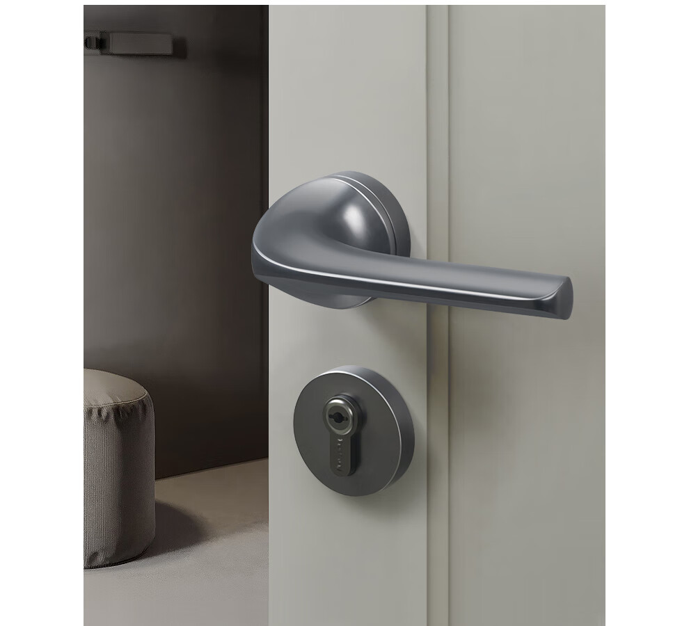 顶固门锁套装家用通用型静音锁具锌合金门把手卧室玛瑙灰房门锁玛瑙灰